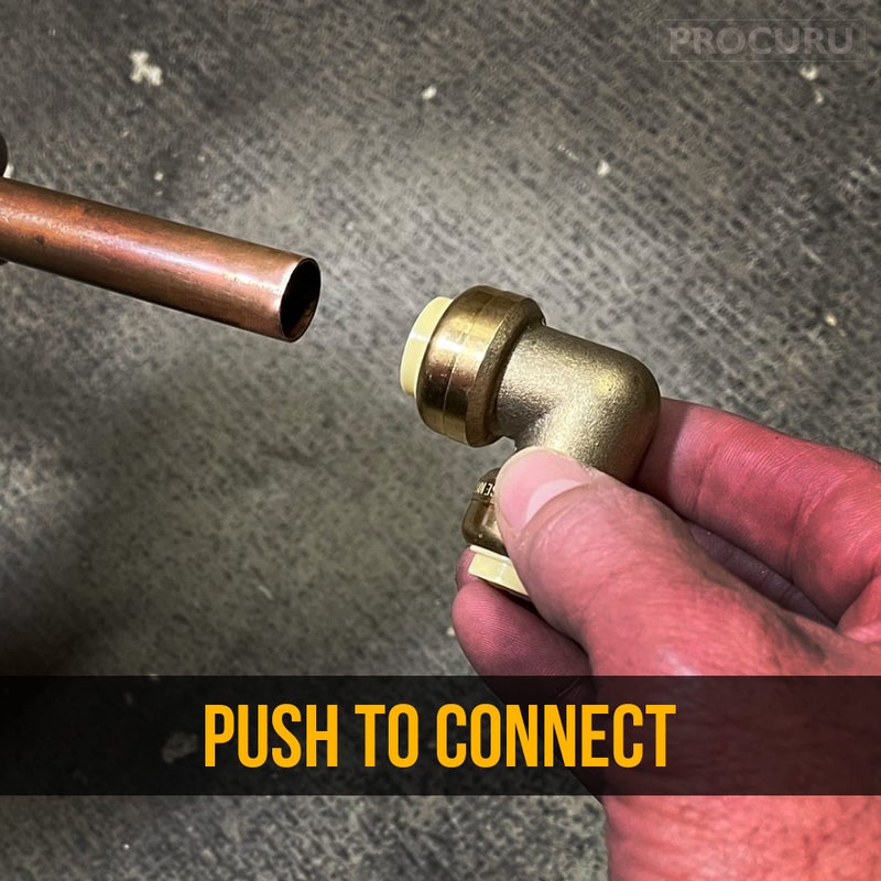 PROCURU [10-Pack] PROCURU 3/4" Pushfit 90-Degree Elbow, Push-to-Connect Brass Plumbing Fitting for Copper, PEX, CPVC, PE-RT Pipes (8X2014-10P) - Image 3